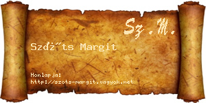 Szőts Margit névjegykártya
