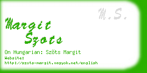 margit szots business card